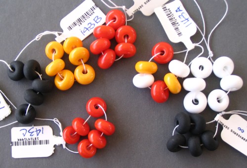 Set of 6 lampwork spacers ~ Made to order